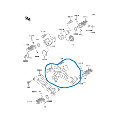 Soporte de reposapiés, trasero DERECHO KLE500N